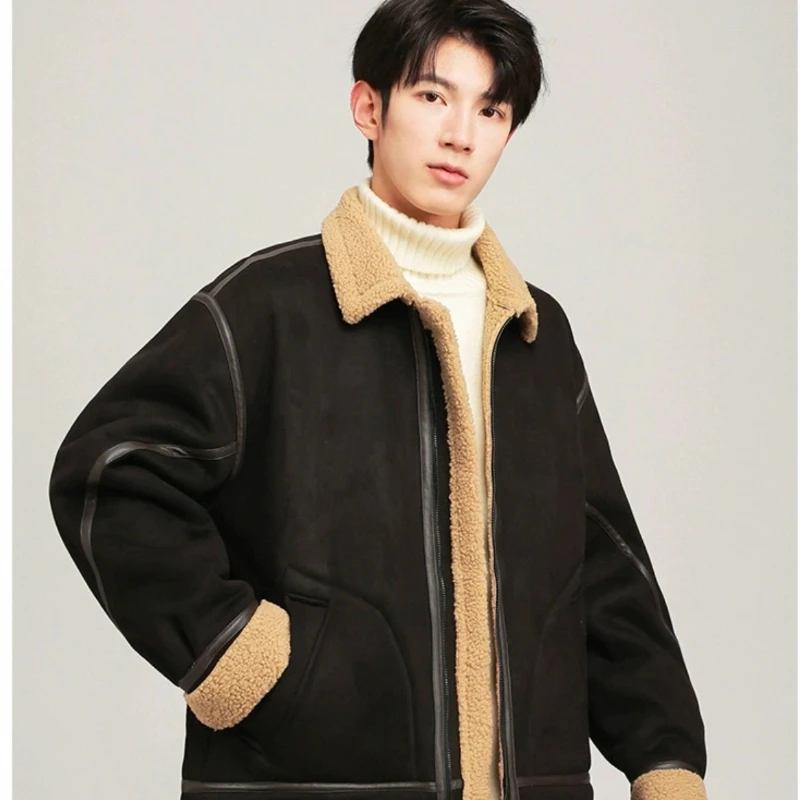 

Теплое пальто в стиле ретро, плотное и пушистое лоскутное пальто с большими лацканами, женское пальто с длинными рукавами, зимняя женская уличная куртка, модно