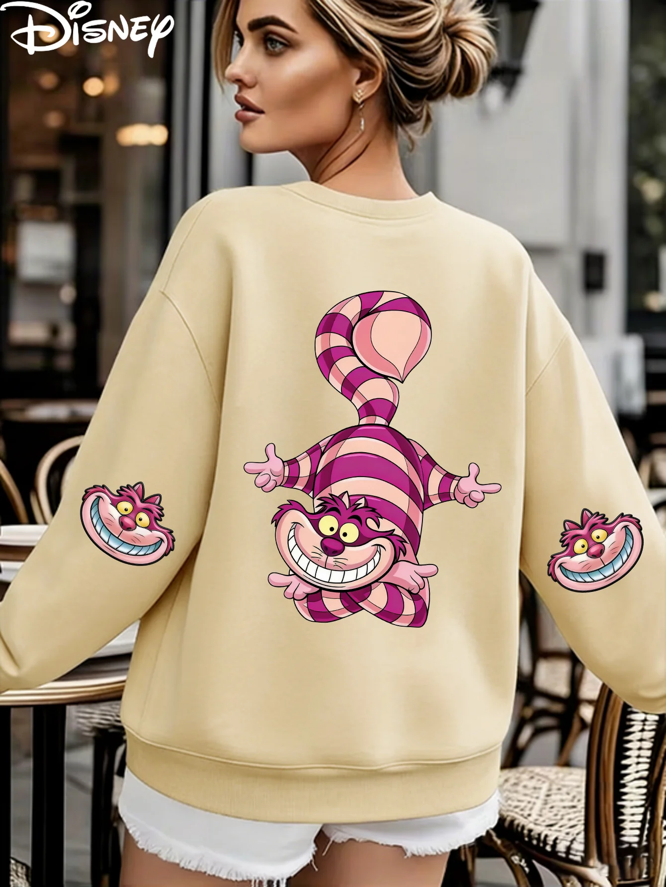 

Женская толстовка с рисунком Чеширского кота от Disney, флисовая толстовка на весну и осень, для повседневного использования на открытом воздухе, на любой случай