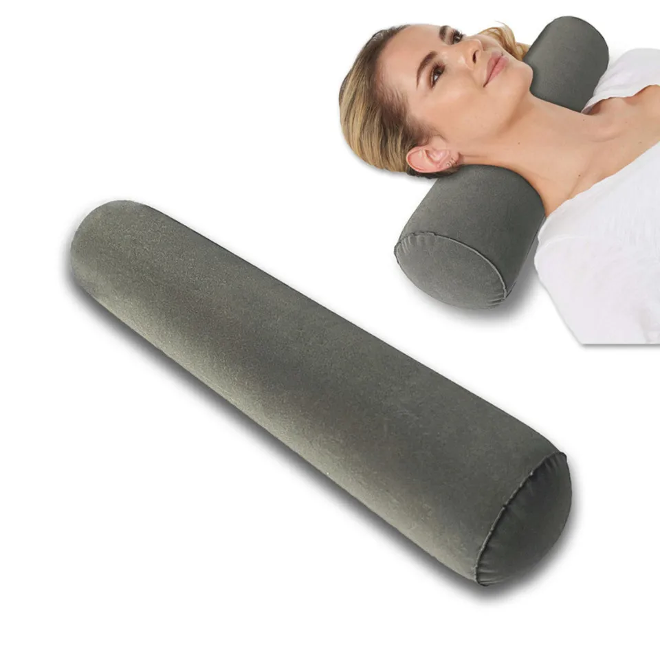 Foldablneck Support Pillow Inflatable Lumbar Pillow Cylindrical Inflatable Leg Pillow For Outdoor Travel
