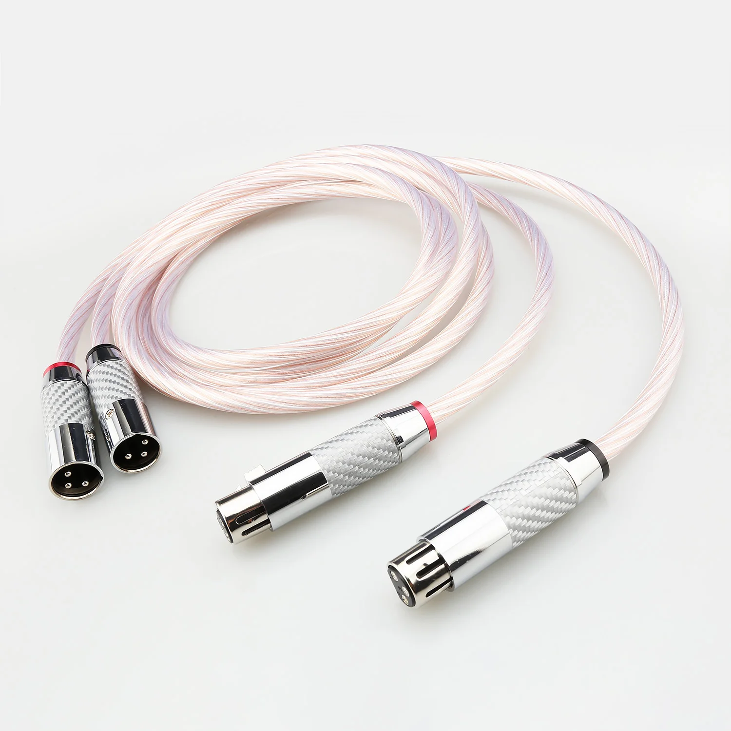 Audiocrast 7N OCC Silver Plated XLR Balanced Cable Pair 3Pin Male to Female Interconnect  for DAC Amplifier Preamp CD