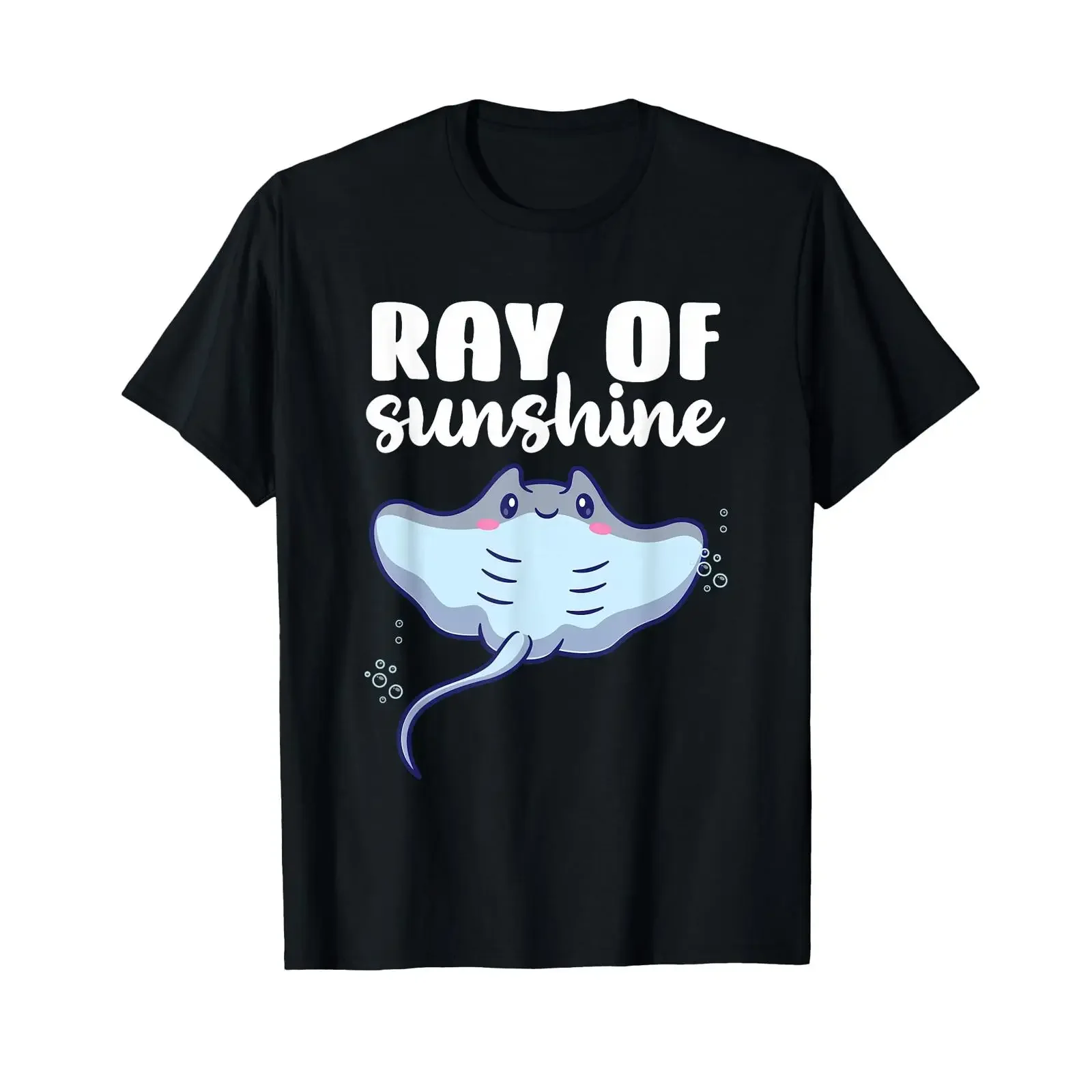 Ray of Sunshine Stingray Manta Kawaii T Shirt vintage Washed streetwear Versatile Casual homme Unisex Stretched Soft