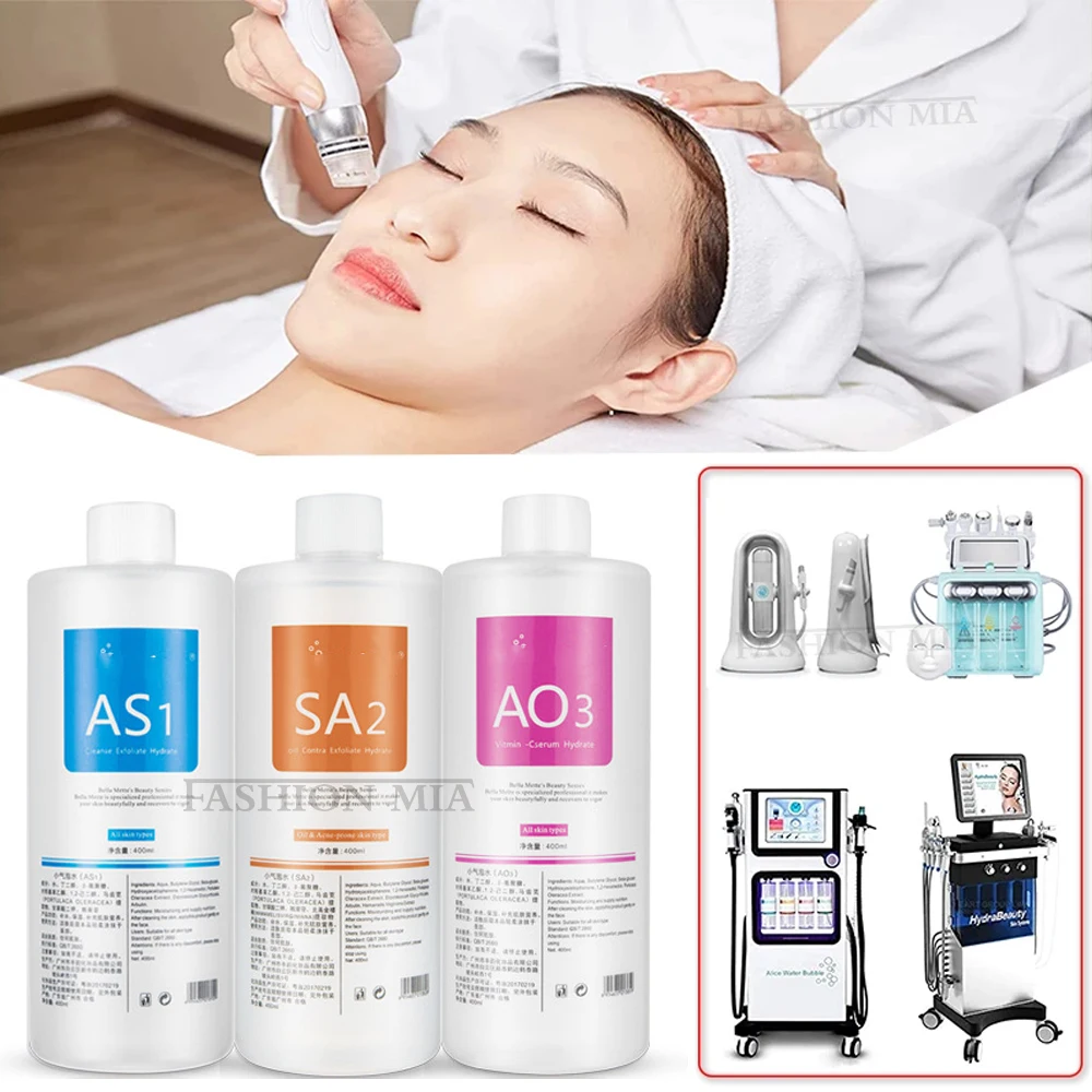 1200ML/Kit Facial Skincare Face Serum AS1 SA2 AO3 Aqua Peel Solution For Machine Skin Deep Cleaning Skin Care