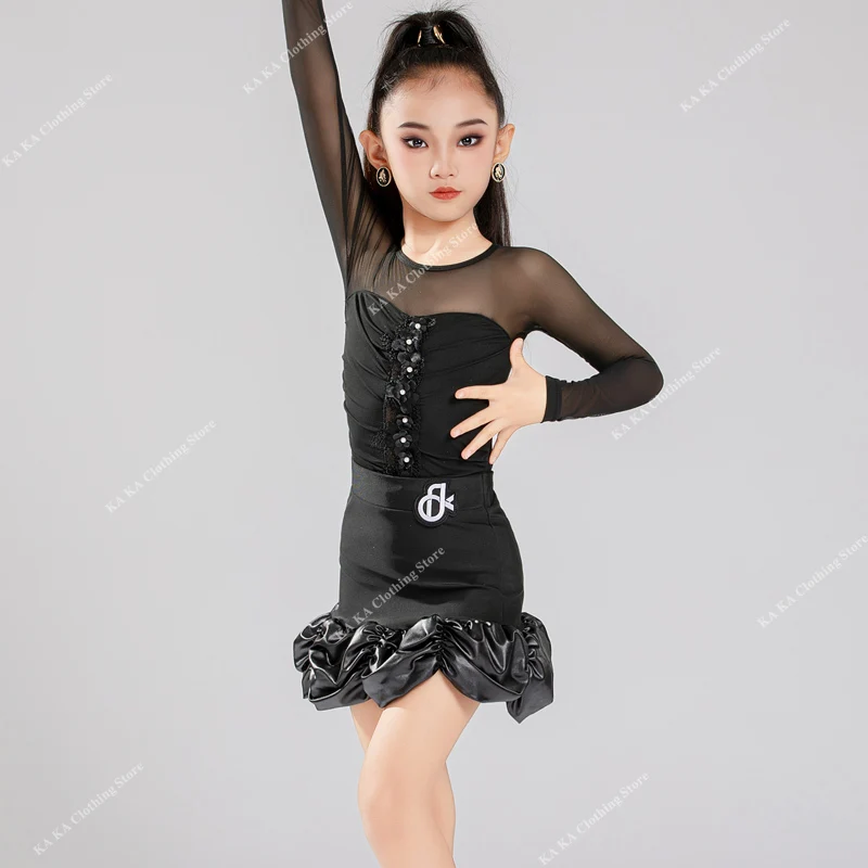 Cha Cha Rumba Samba Tango Latin Dans Jurk Meisjes Ballroom Dans Jurken Standaard Dans Rok Kinderen Latin Oefenjurk Kinderen
