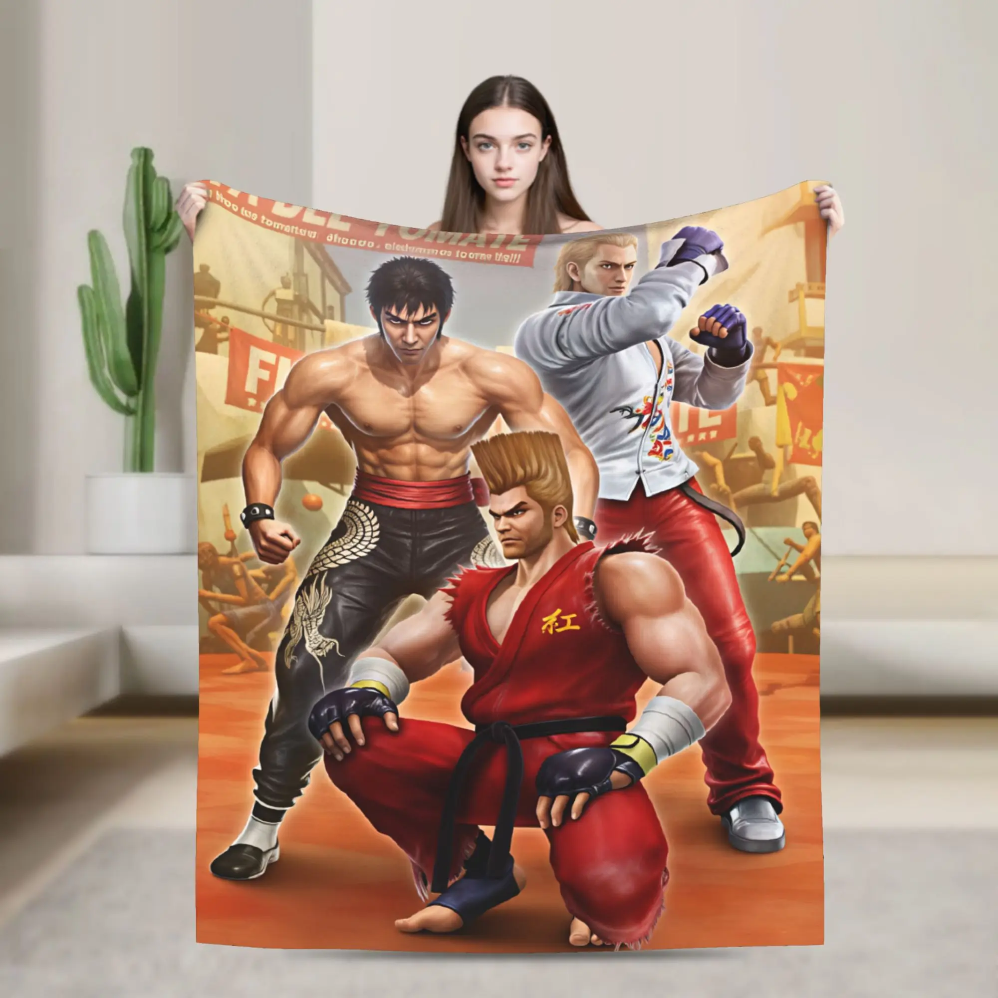 Tekken Blanket  Airplane Travel Flannel Bedding Throws For Outdoor Warm Customized Quality Bedspread Birthday Gift