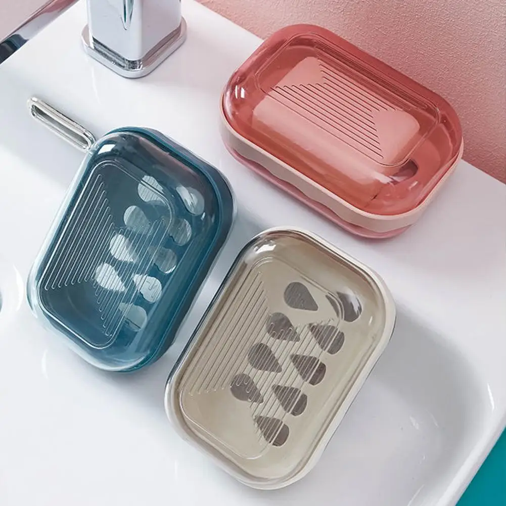 Portable Soap Box Creative Drain Dripping Soap Container Nordic Holder Style Bathroom Supplies Candy Color Accessories Soap Rack