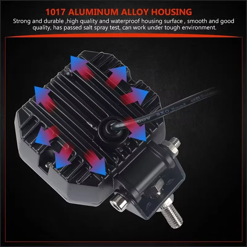 2 Pcs Headlight 12V 24V 30W Round Square Auxiliary Light Led Work Light Light Spot Light Offroad Motorcycle Car Boat 4x4 Atv Led