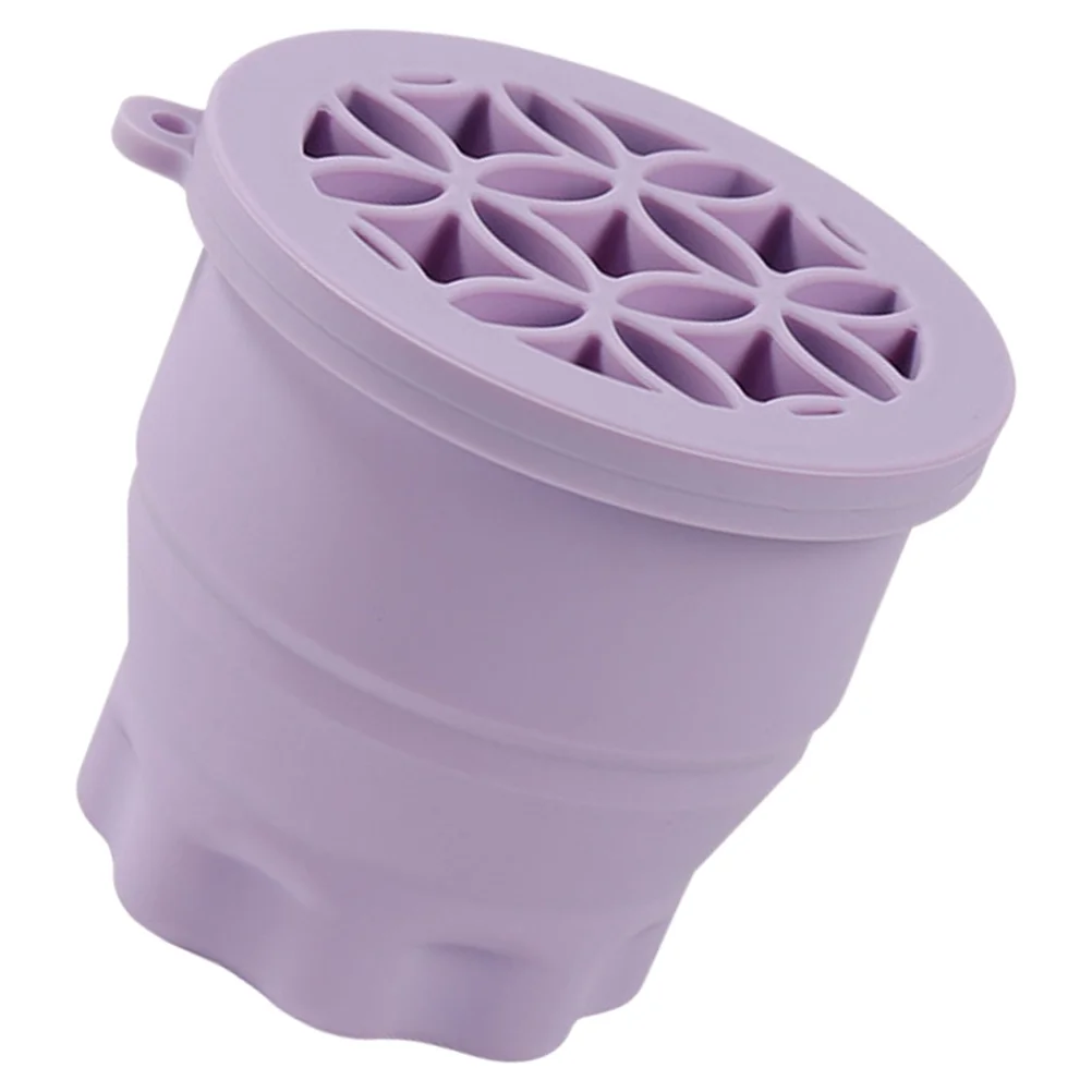 Tigela de limpeza de escova de maquiagem, tapete de limpeza dobrável de silicone, ferramenta eficiente para limpeza de escova, esponja de maquiagem, remoção de sujeira de ovo