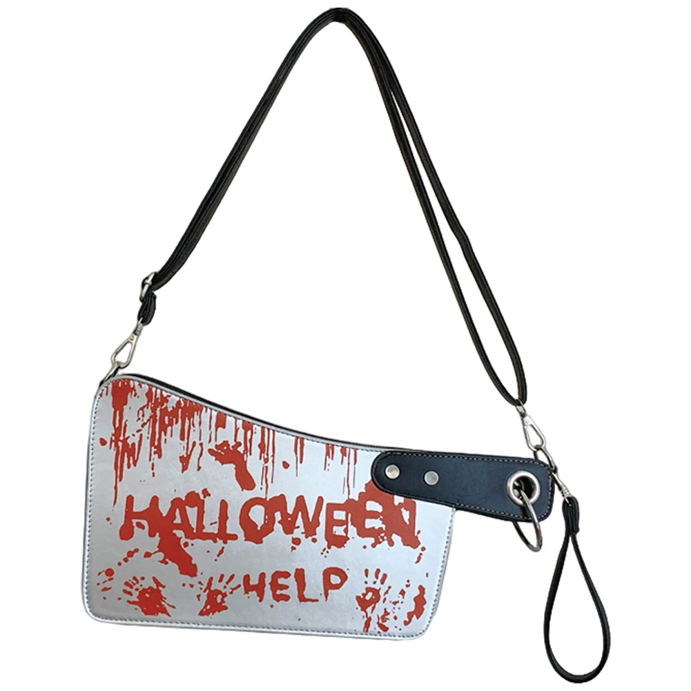 

Halloween Clutch Purse Adjustable Strap PU Leather Crossbody Bag Gothic Shoulder Bag Clutch Bag for Halloween Outdoor