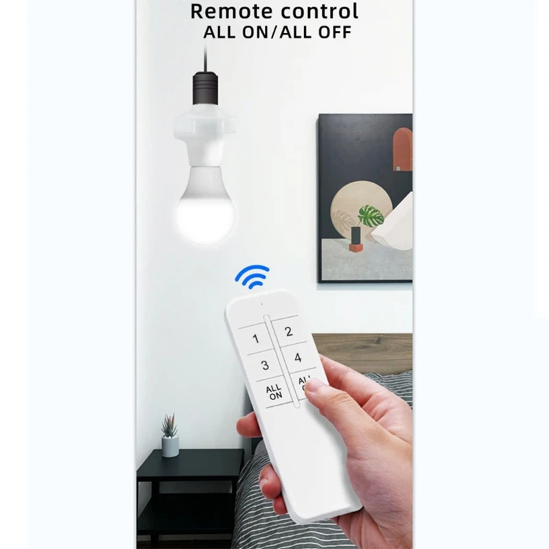 E27 Wireless Remote Control Light Lamp Holder High Quality 20M Base ON/Off Switch Socket Range Smart Device For LED Bulb