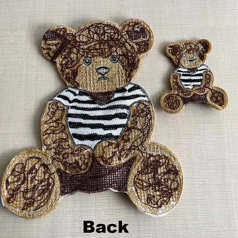 Cartoon Large Teddy Bear Chenille Sewing Patch Embroidery Applique Badge Stickers,Sew on Patches for Clothing Kids,Backpack