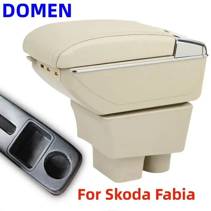 

For Skoda Fabia Armrest box Original dedicated central armrest box modification accessories Dual Layer USB Charging