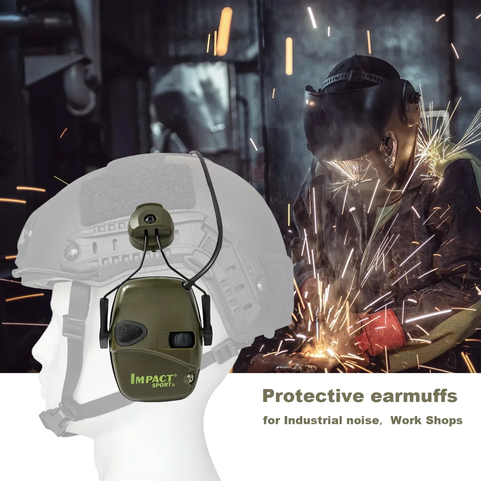 Casque tactique Anti-bruit, casque antibruit pour la chasse, le tir, réduction du bruit, casque de protection auditive électronique