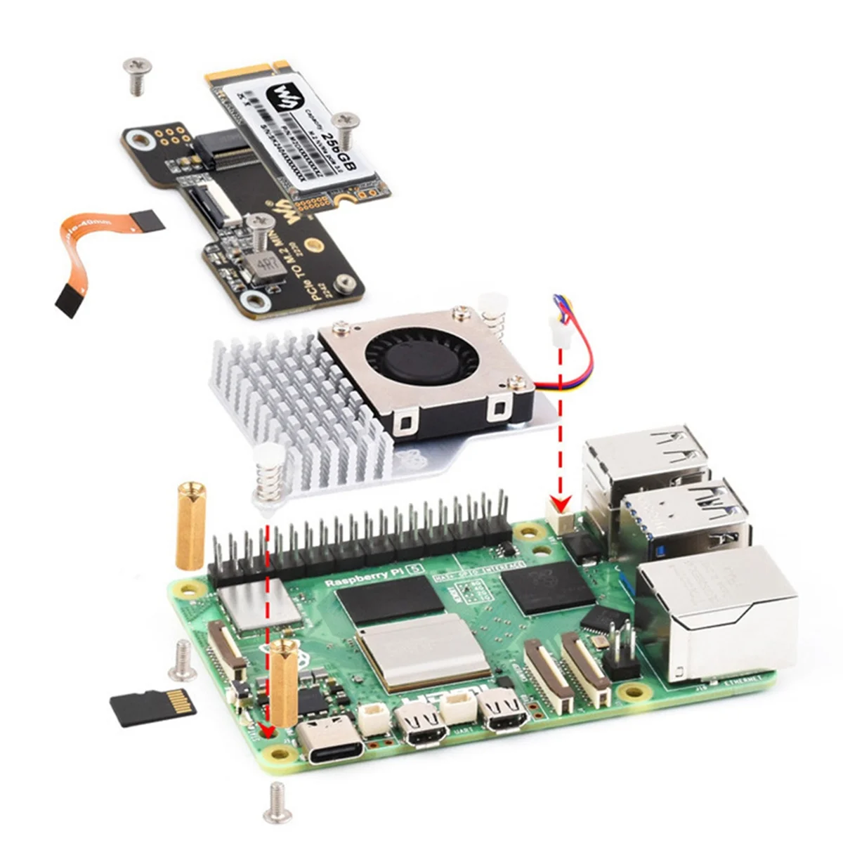 

Плата адаптера M86K для мини-адаптера PCIe на M.2 с поддержкой кулера Протокол жесткого диска NVMe