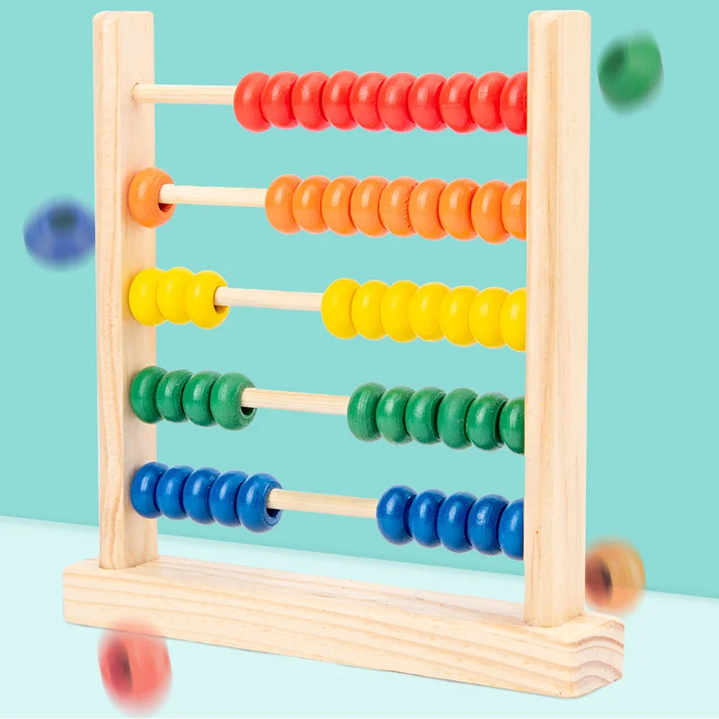 Gỗ Mini Bàn Tính Trẻ Em Đầu Toán Học Đồ Chơi Số Đếm Tính Hạt Bàn Tính Montessori Đồ Chơi Giáo Dục