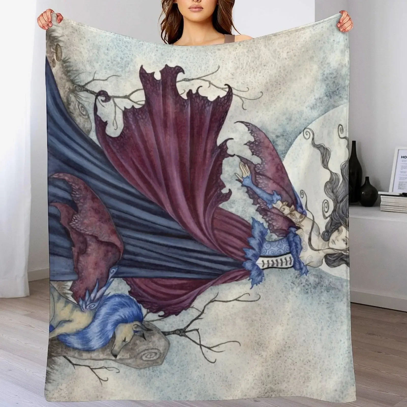 The Moon Is Calling Throw Blanket Warm Throw Blanket Gift for Anniversary