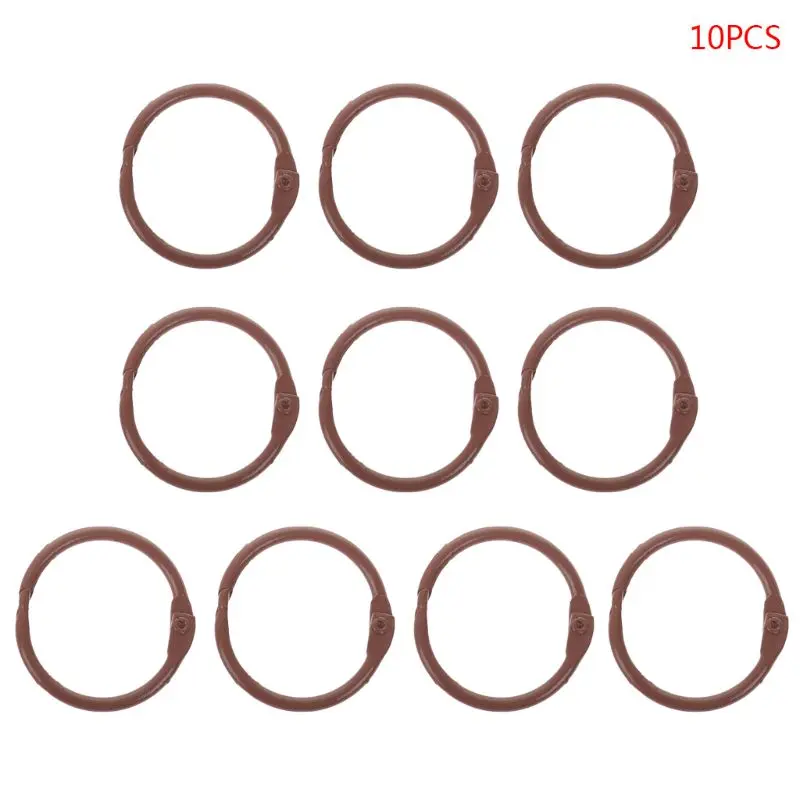 Y1UB 10 ชิ้นโลหะหลวม Leaf Binder แหวนหนังสือ Hoops อัลบั้ม DIY อุปกรณ์สำนักงานโรงเรียน