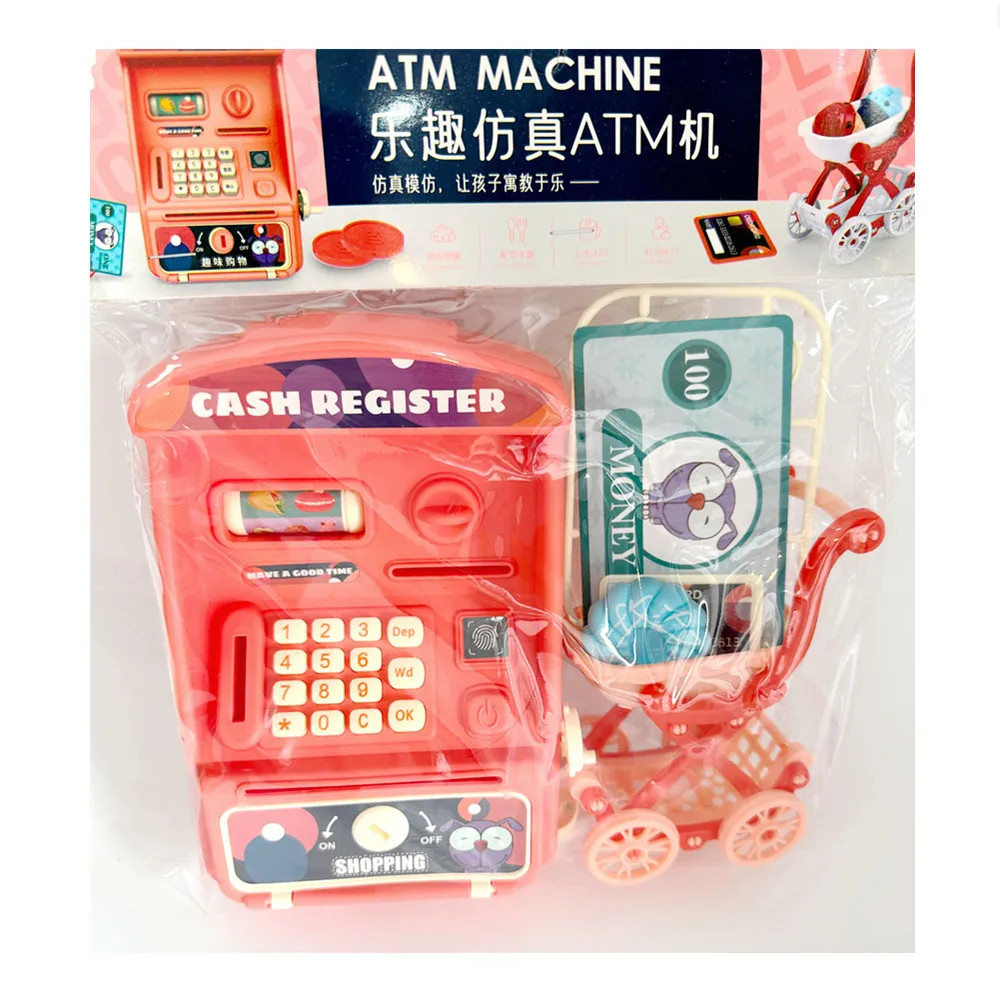 1 مجموعة الكرتون اللعب منزل محاكاة ماكينة تسجيل المدفوعات النقدية كاندي ركن مخزن عربة التسوق آلة الرسالة الآلية البلاستيكية نموذج لعبة طفل