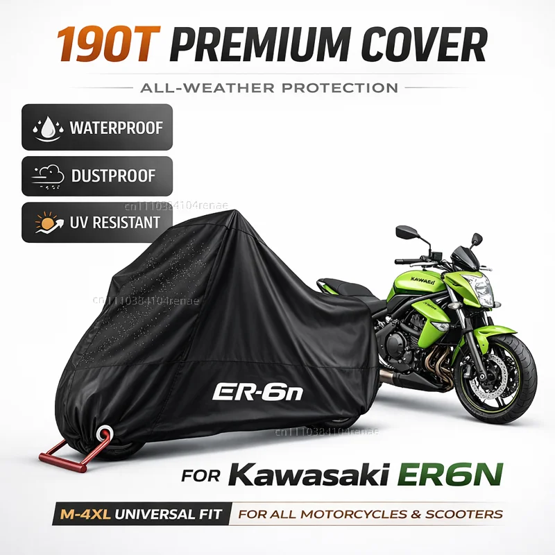 

For Kawasaki ER6N ER 6N ER-6N 2006-2016 2013 2014 2015 190T Motorcycle Cover Waterproof Dustproof UV Protection All Season