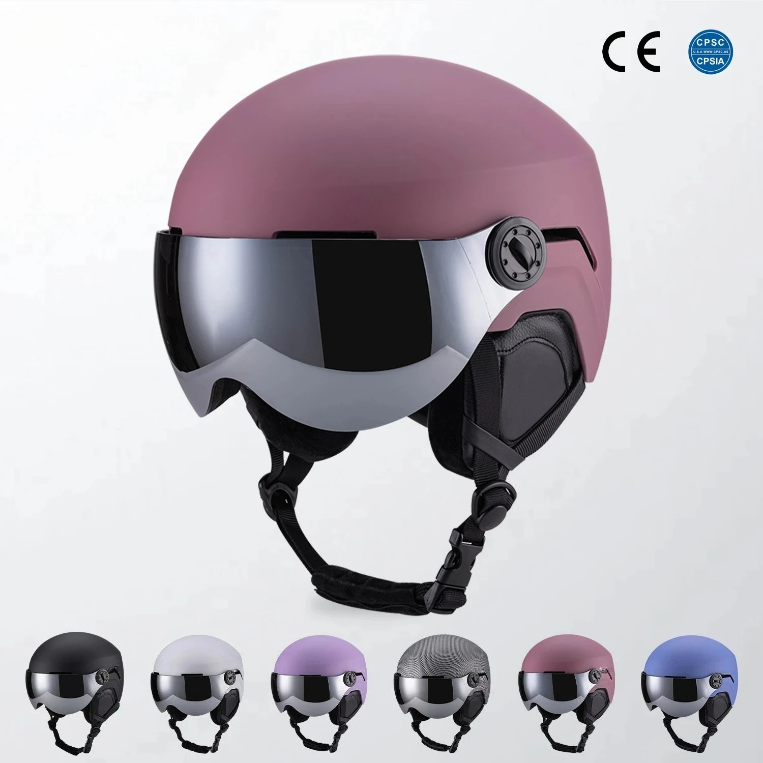 

Горнолыжный шлем SEEKER со встроенными очками для мужчин и женщин, для сноуборда и лыж, ветрозащитный, теплый, с защитой от ударов, безопасный.