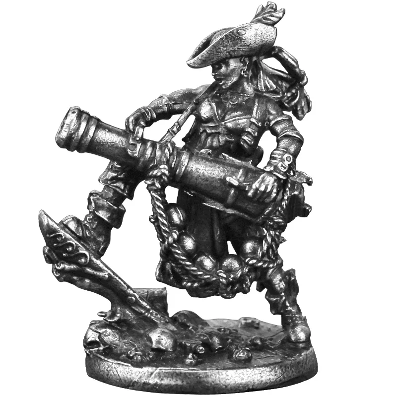 Metal pirata soldado figuras de ação modelo jogo de tabuleiro peça desktop ornamento em miniatura acessórios estatueta brinquedo acabado para meninos