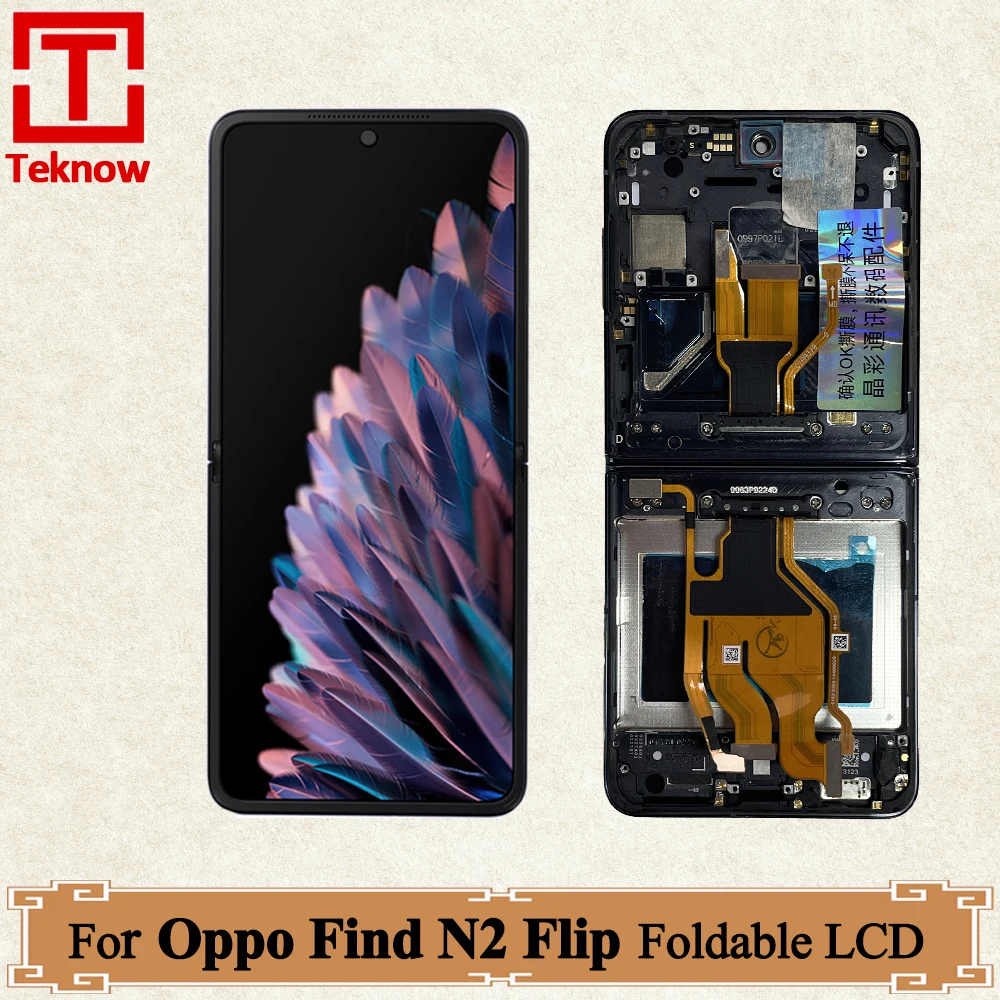 

6,8 "оригинальный AMOLED для OPPO Find N2 Filp складной ЖК-экран CPH2437 Сенсорная панель дигитайзер в сборе запасные части для ремонта