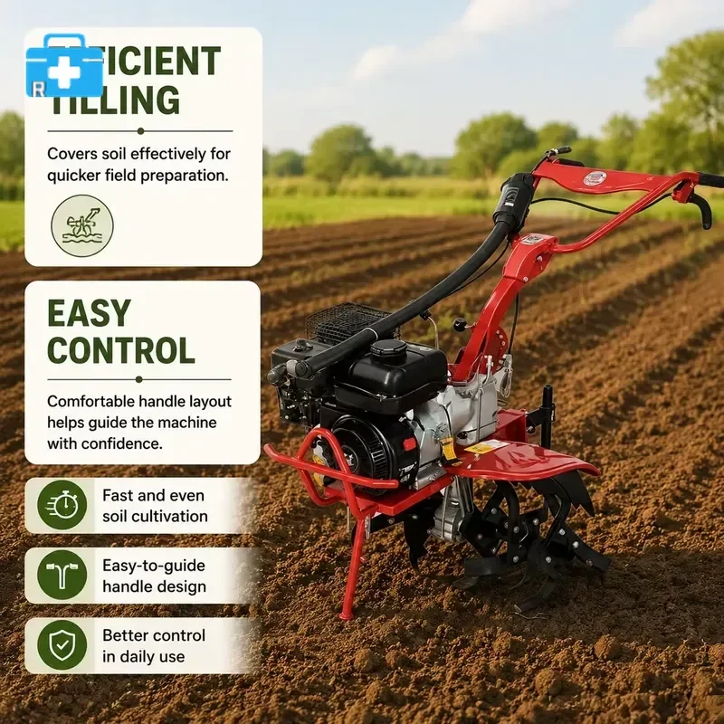 Power cultivator 4-stroke engine-driven agricultural equipment and tools, the core components of a power cultivator
