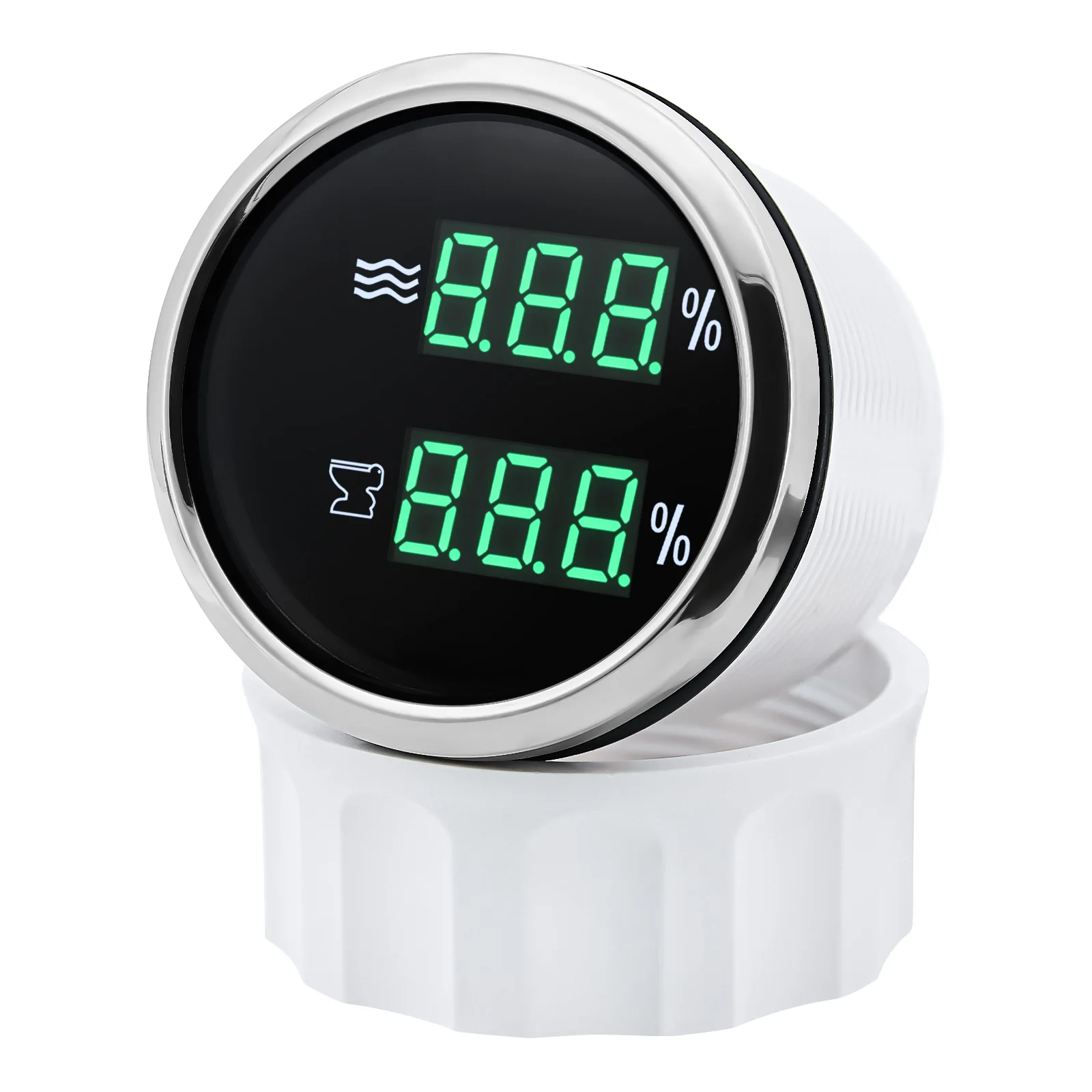 52mm Dual-Gauge-Wasserstandsanzeige 2-in-1 Abwasserstandsmesser mit Alarm Digital für Kraftstoffstandsensor 0-190ohm Auto Boot Yacht – Detail 6