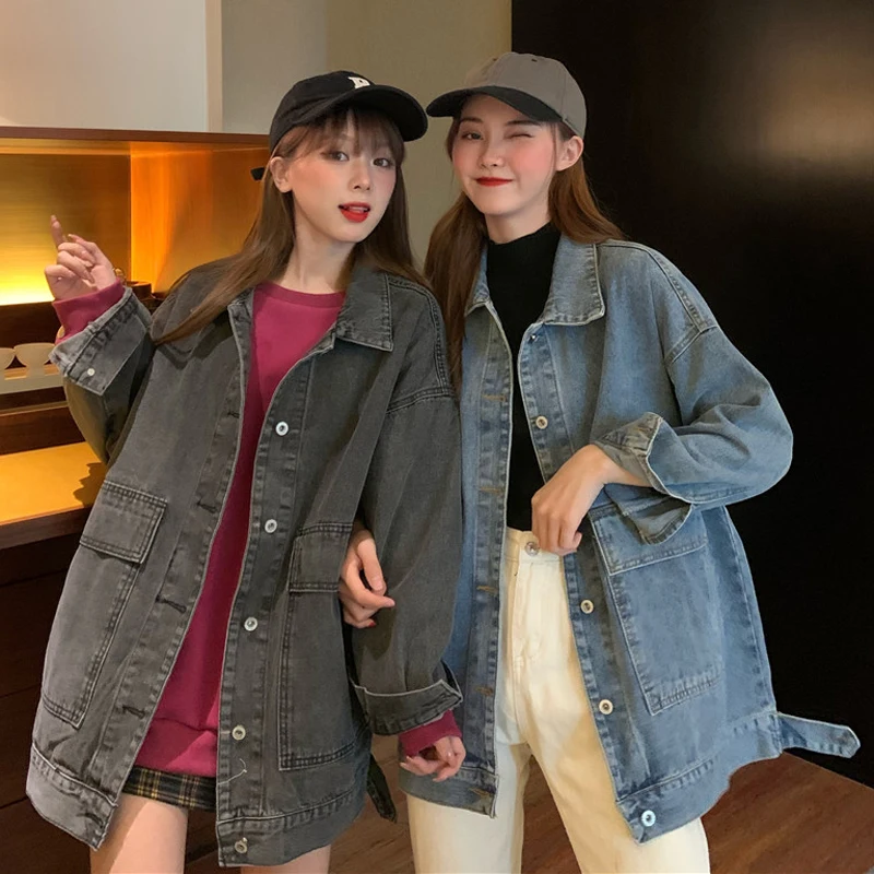 

Свободные куртки, пальто, женская одежда, зеленый винтажный стираный карман, однотонный повседневный уличный велосипедный комплект на пуговицах, дышащий, простой, осенний