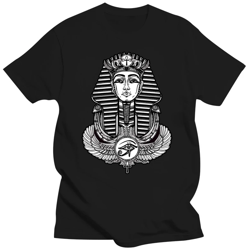 2018 Brand  Clothing Men Fashion  Cotton Clothing Egyptian Pharaoh  Winged Ankh Tshirt -   Pyramids Movie T-Shirt