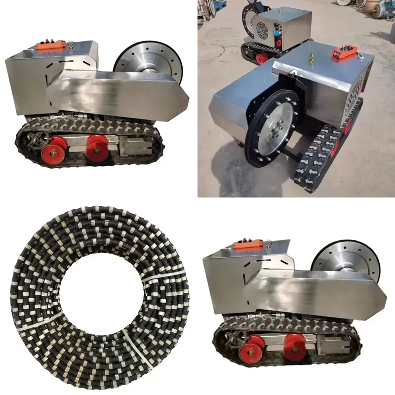 for Automatic 22kw Mountain Quarry Multi Wire Stone Cutting Track Diamond Wire Machine Electric Motor Wire Rope Saw Cutter