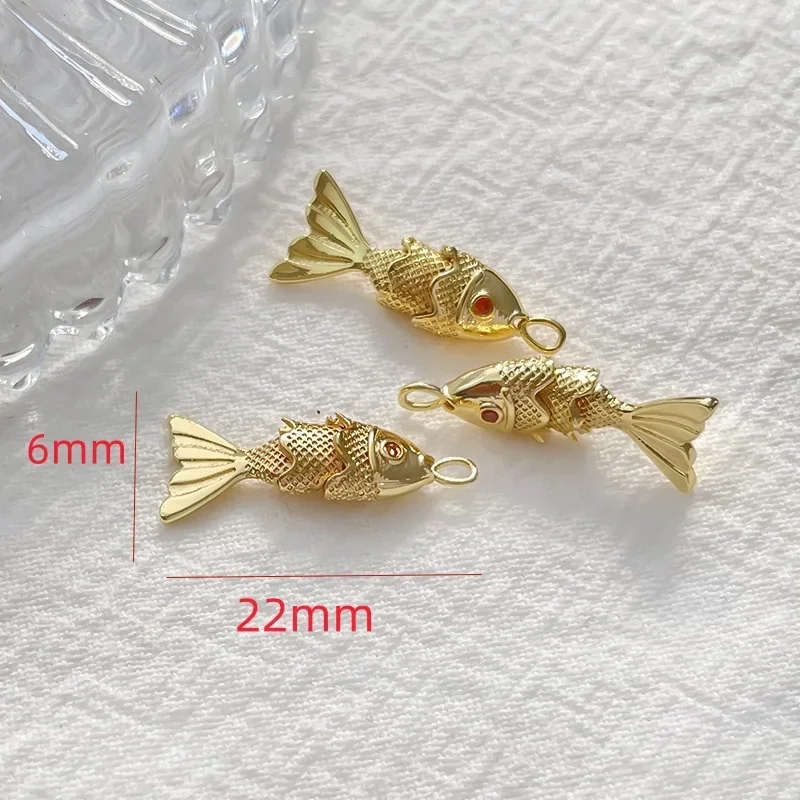 Exquisite copper pendant electroplated color-preserving geometric Fish Koi pendant necklace DIY jewelry for couples jewelry gift