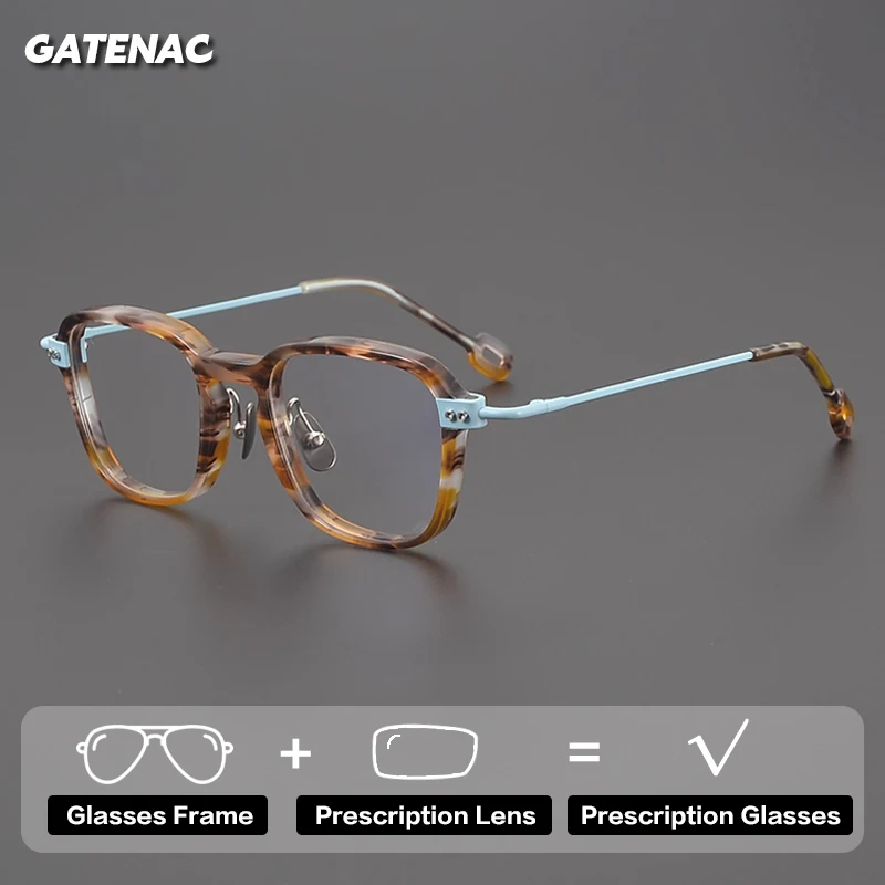 

Gatenac Luxury Titanium Prescription Glasses Men Anti Blue Light Progressive Reading Glasses Quality Myopia Photochromic Eyewear
