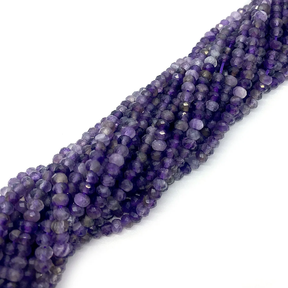 

Natural Amethyst Beads Small Size Faceted Spherical Straight Hole Loose Bead Accessory 1 Strand For DIY Necklace Jewelry Gift