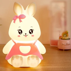 LED Rabbit Night Light, Nursery Squishy Silicone Soft Lamp for Breastfeeding,DinosaurCute Animal Bedside Lamp for Baby Kids Teen