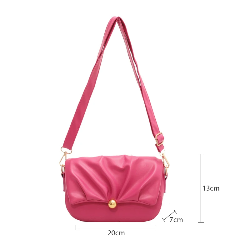 Women’s Bags Trend Handbags Purple Simple Folds Design Luxury Messenger Bag Female Small Bags Crossbody Bags for Women 2022 New