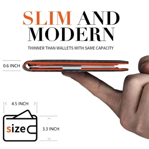 Tầm bàn chải chống bắt đầu RFID tối giản cho nam giới, uốn đôi, chéo, túi phía trước, giá đỡ thẻ di động, 12 thẻ 6 Chủ sở hữu bán hàng chính Pachacha - 1