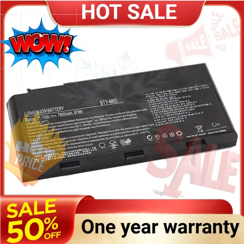 SWZY 7800mAh 11.1v BTY-M6D Laptop Battery for MSI GT60 GT70 GX780R GX680 GX780 GT780R GT660R GT663R GX660 GT680R 16F2 Laptop Par
