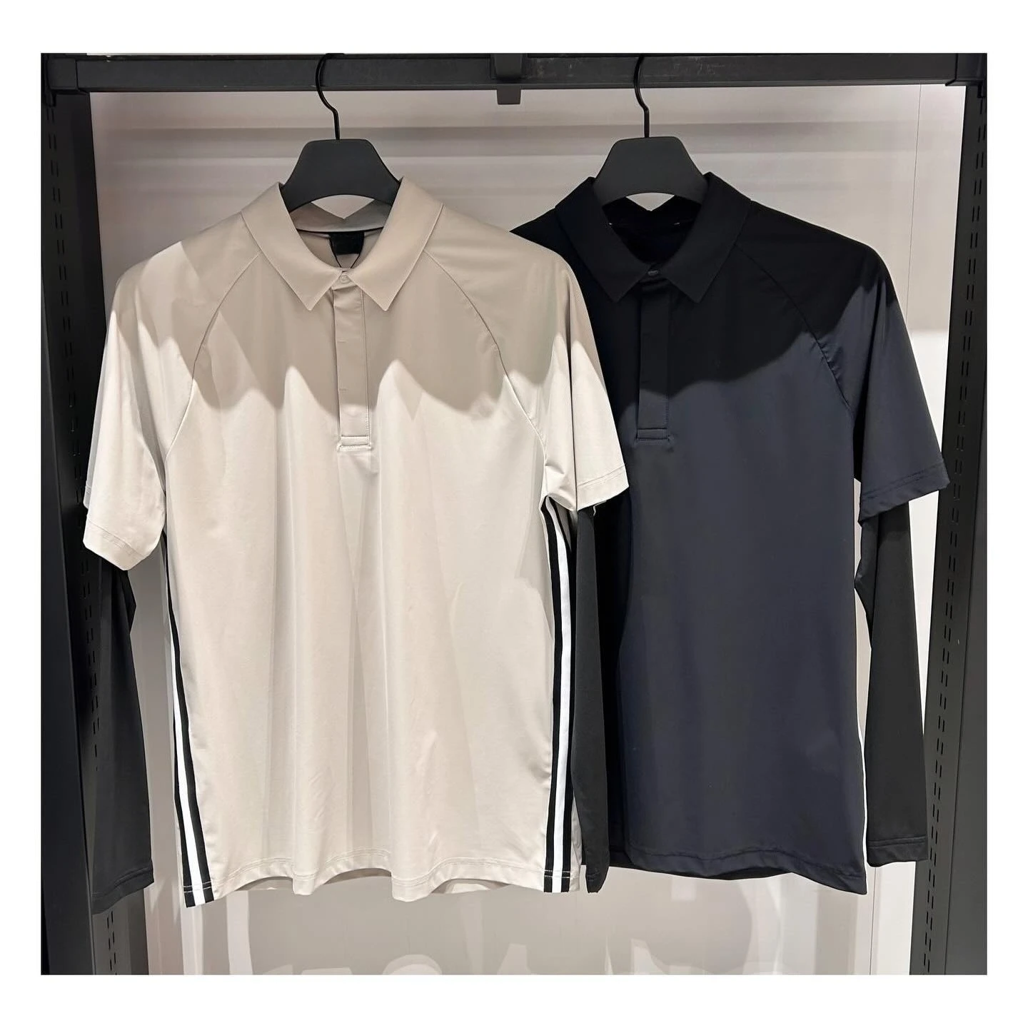 

Mens Golf Long Sleeve Shirt Fake Two Piece Anti UV Sun Protection Polo Quick Dry Elastic High End Golfing Sports Tops Apparel