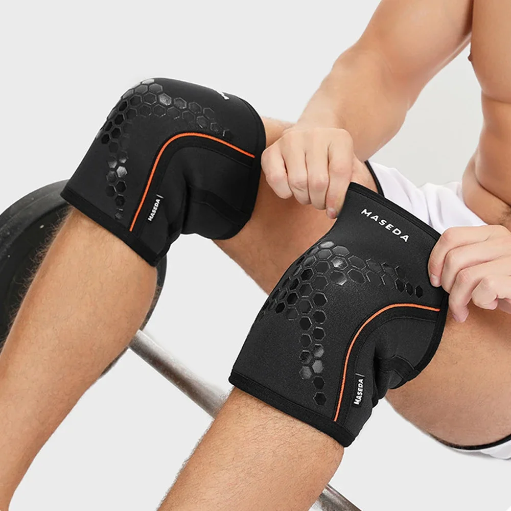 1 قطعة 7 مللي متر أكمام الركبة لرفع الأثقال ورفع الأثقال ، دعم ضغط الركبة عالي الأداء للقرفصاء ، رفع الأثقال