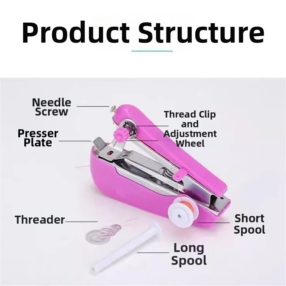 Small Size Portable Sewing Machine Easy One-Hand Operation Lightweight Plastic Housing Mini Sewing Machine
