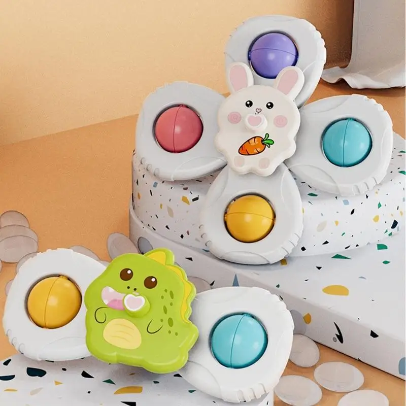 Jouet dentition en forme roue à ventouse pour bébé, 3 pièces, cadeau douche, Stimulation Cognitive, activité A2UB