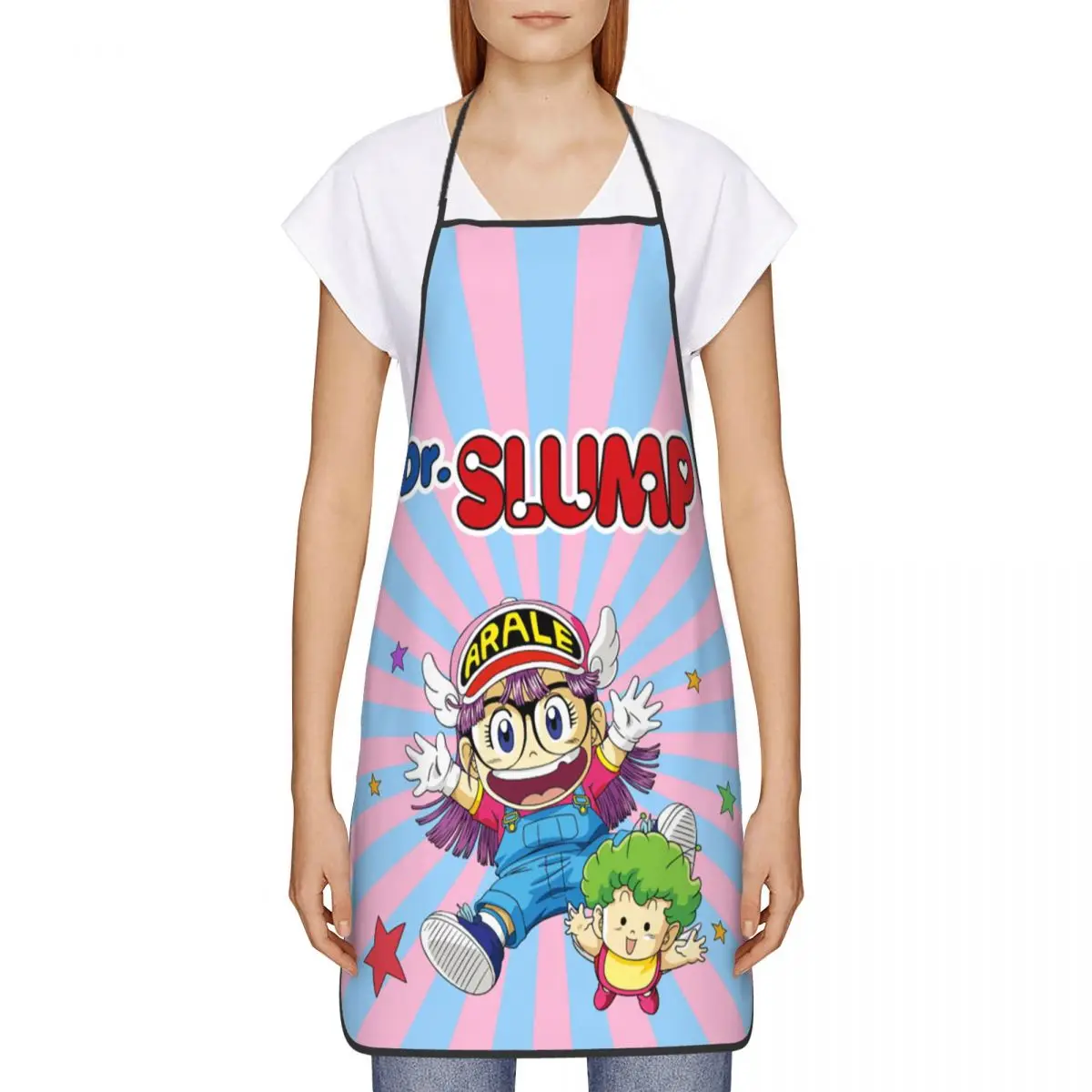 Dr. Slump Arale Norimaki Gatchan Apron for Women Men Unisex Bib Anime Kitchen Cooking Tablier Cuisine Chef Baking