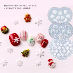TSZS Winter Snowflake 3D Acrylic Nail Mold DIY Silicone Christmas Snow Man Santa Nail Art Mold Manicure Tool