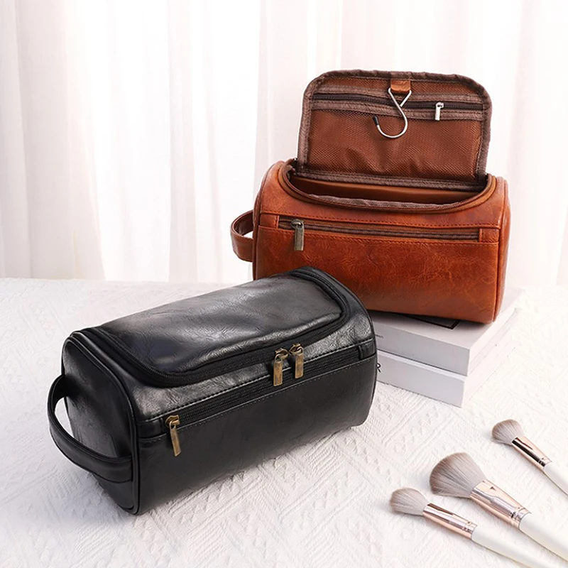 Travel Necessary Business Cosmetic Makeup Cases Men Vintage Luxury Toiletry Bag Male Hanging Storage Organizer Wash Bags