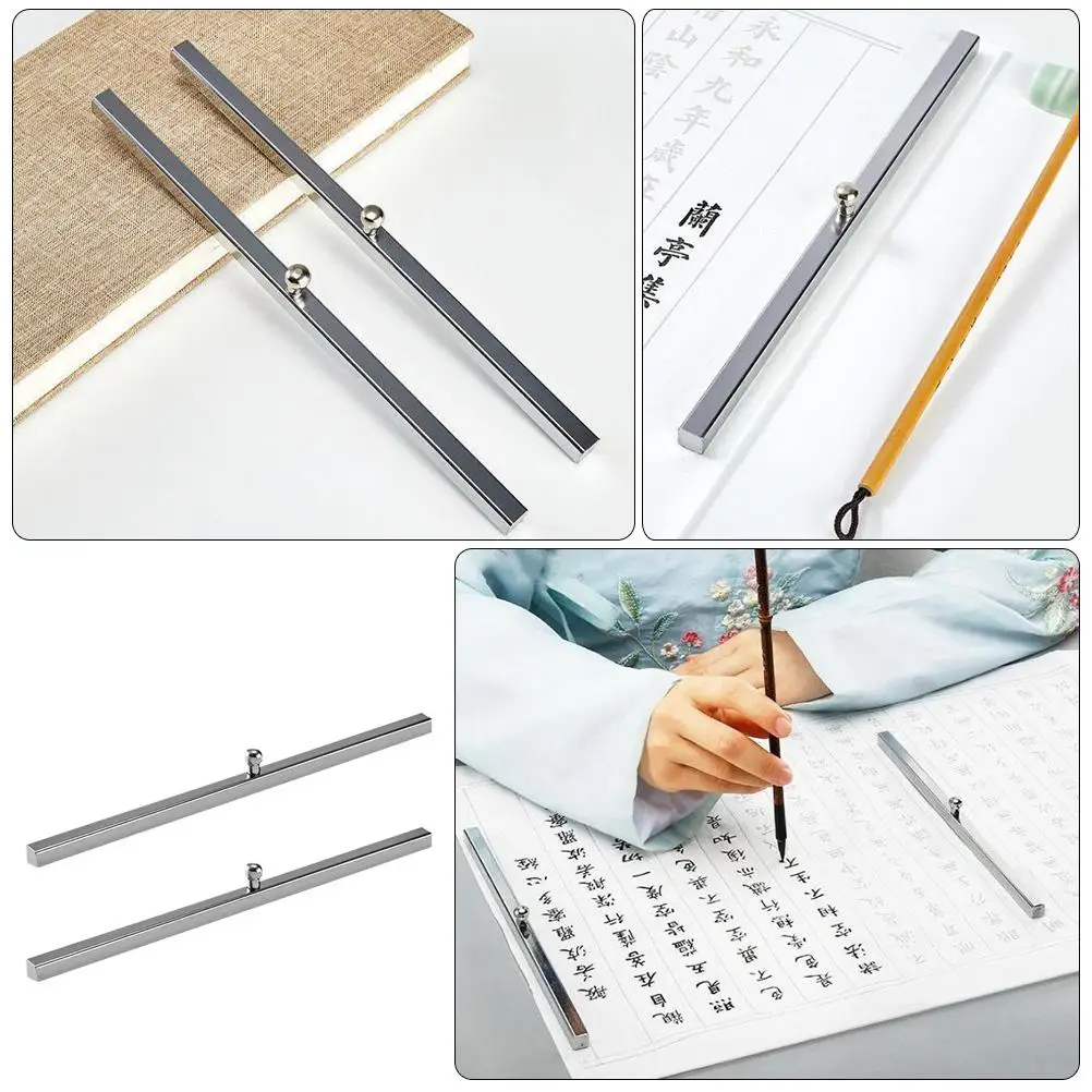2Pcs White Iron Paperweight Calligraphy Training Tool Waterproof Easy Office Style Supplies