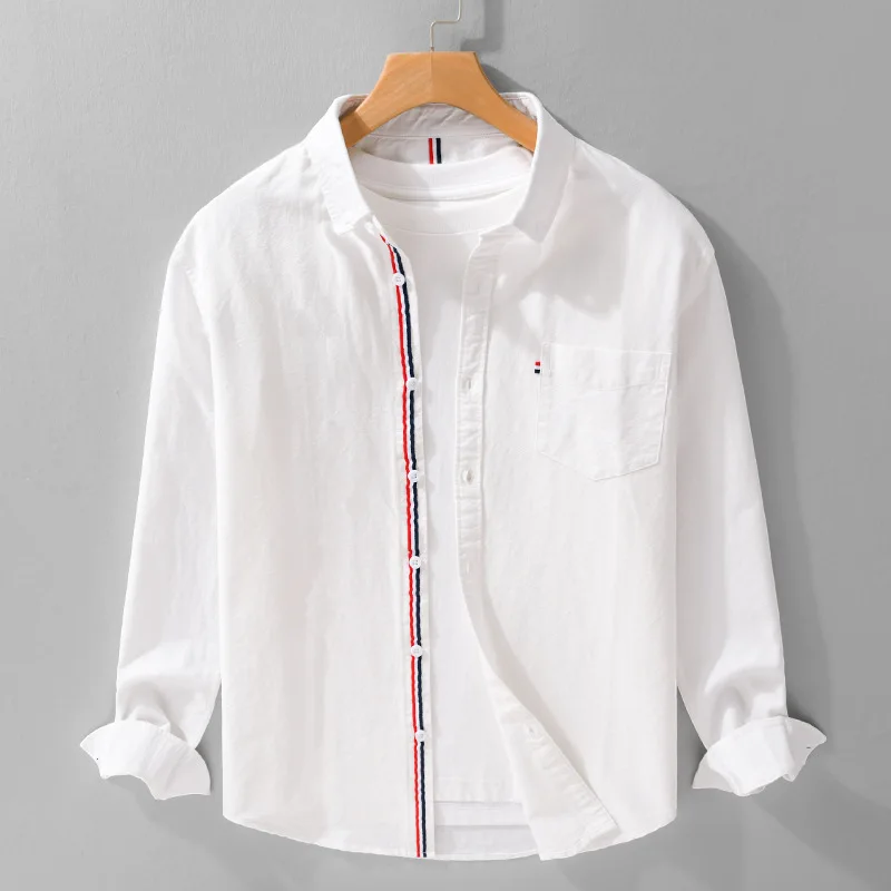 Men's British Style Ox Longsved  Shirt Fashionable Cool Sensation Three-acetate Fiber Women's Applicable Winter Edition