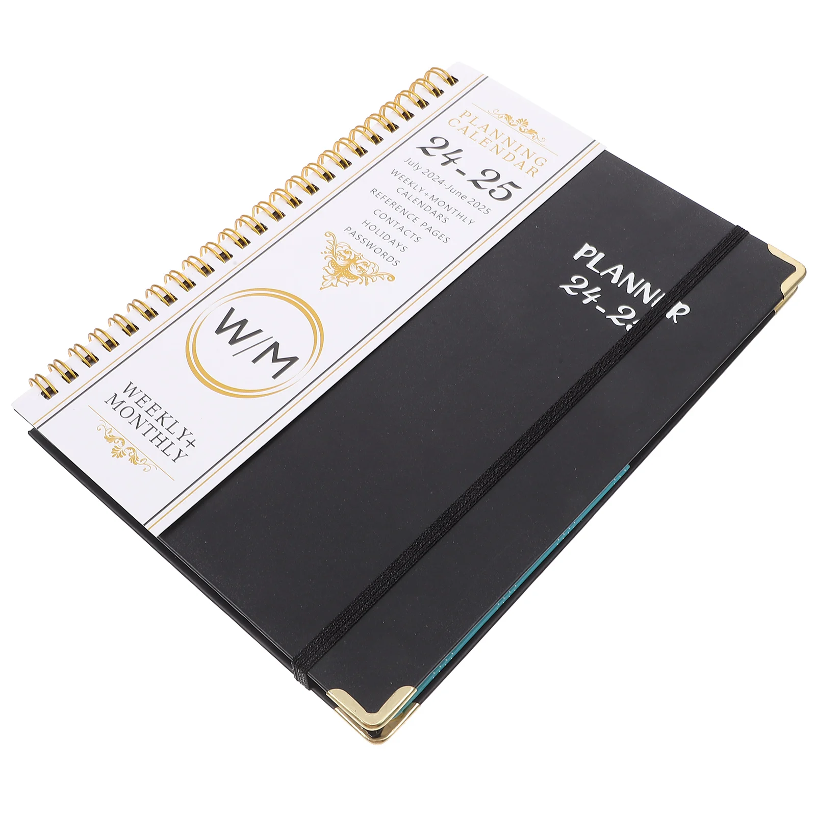 

2024-2025 A5 Metal Coil Notepad Weekly Monthly Planner Diary Notebook for Work Study Office Spiral Journal Memo