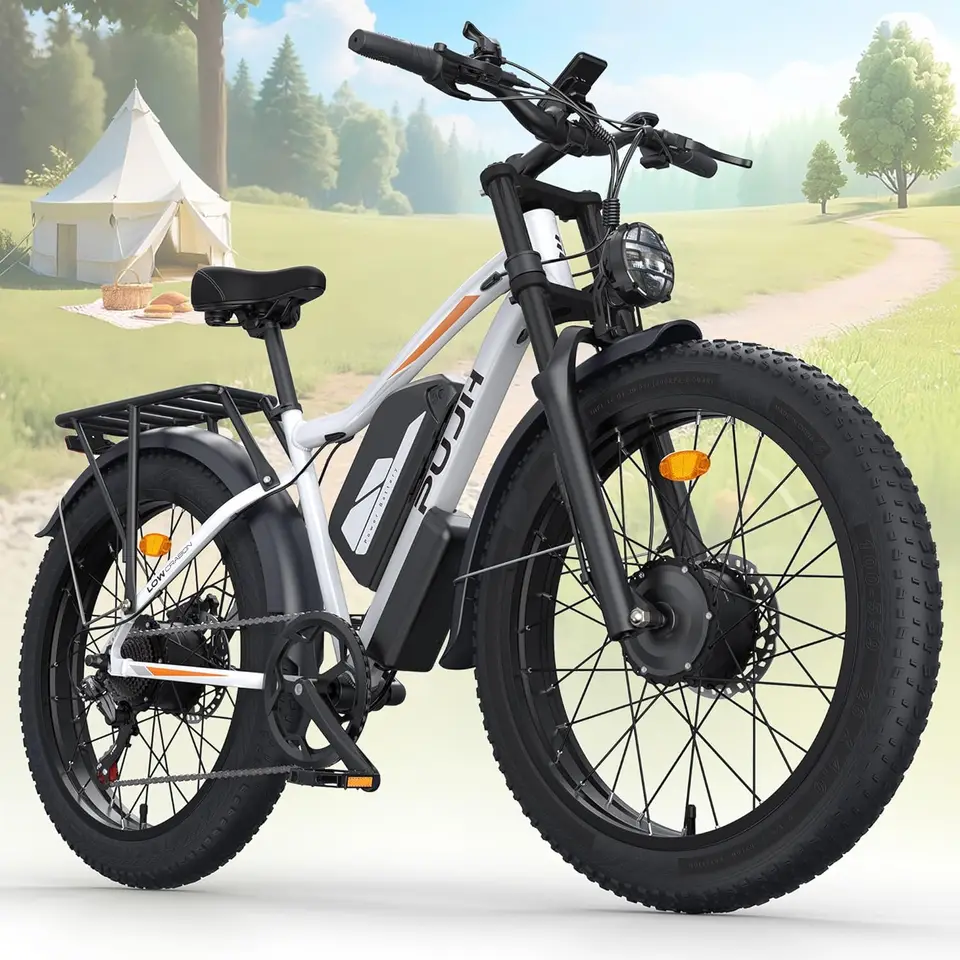 6000W Max 50 MPH up to100 Mile Dual Motor E-Bike for Adults, 60V 1200Wh Long-Lasting Battery with 26" Fat Tire All Terrain Adult image 1