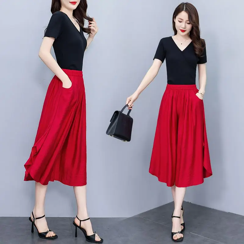 レディース無地スラックス、コットン素材、伸縮性のある秋のシックでエレガントなバギートレンド2025、Gワンサイズ、ゆったりパンツ