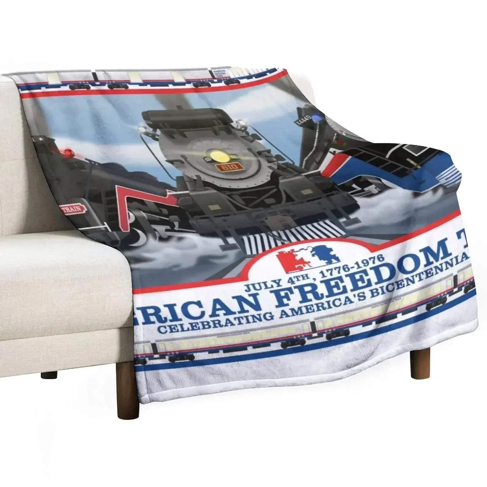 American Freedom Train Throw Blanket Retros Sleeping Bag Luxury St Blankets